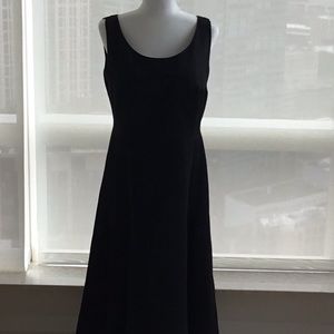 Akris Punto black metallic cocktail dress.